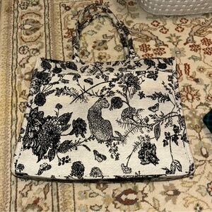 Elegant Black and Cream Tote Bag